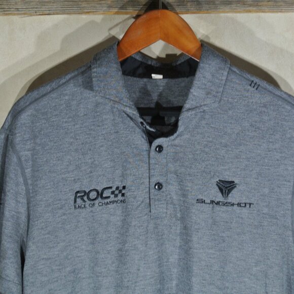 Men's Lululemon Grey Polo - Polaris Slingshot Racing Branded ROC - Size XL - Picture 3 of 13